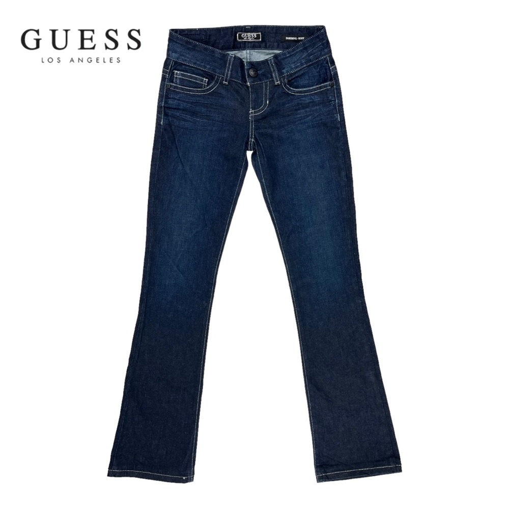 Guess‎ | Womens 23 Daredevil Bootcut Dark Wash Denim Jeans Crystal Pocket Design